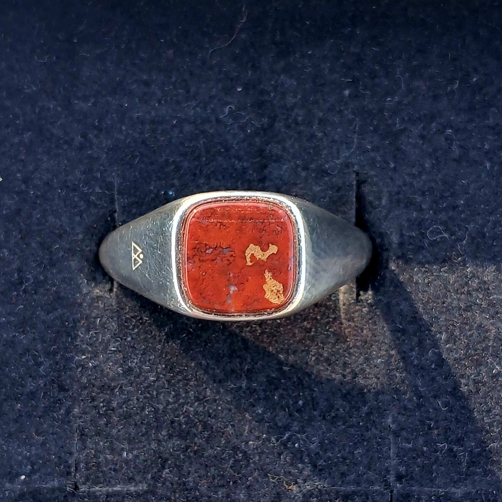 Silver Ring with Red Stone